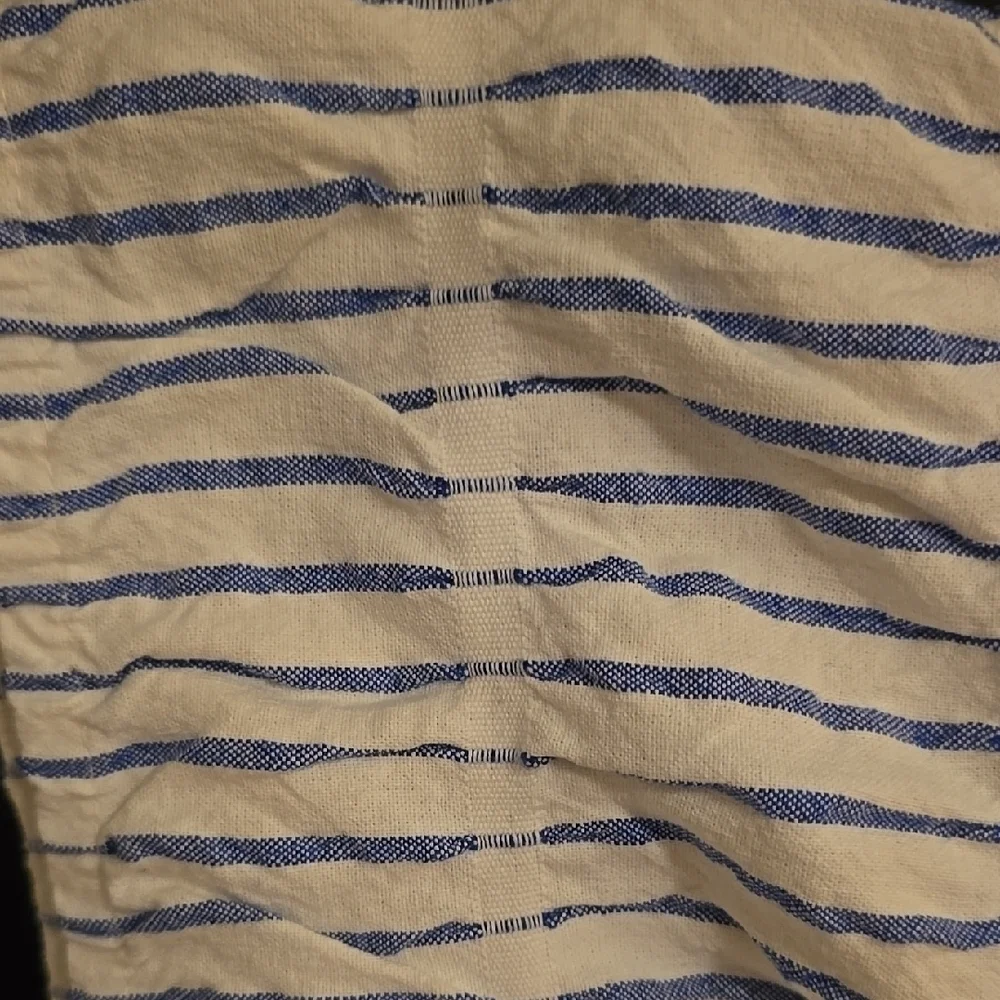 Threshold Striped Blu & White Gathered Fabric. Excellent Quality.